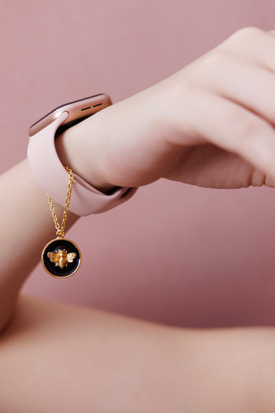 Obsidian Bee Watch Charm