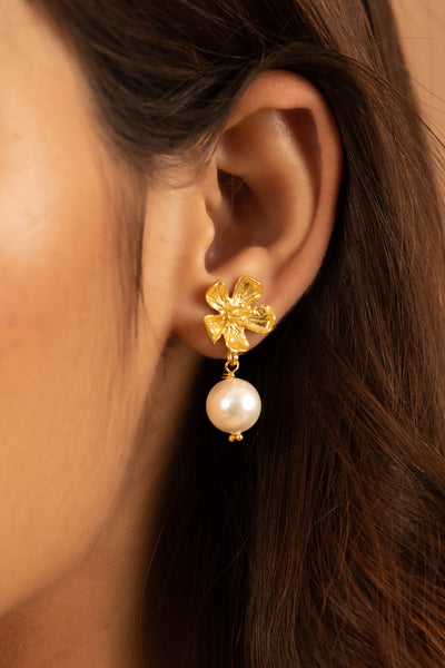 Flower Pearl Earrings