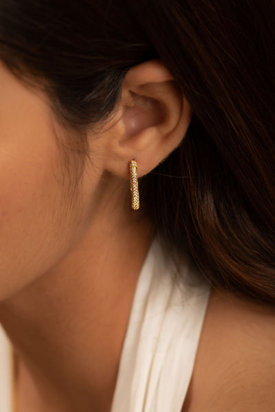 Gold Rectangular Hoop Earrings