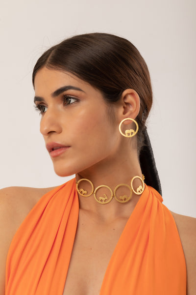 Belle Elephant Hoop Earrings