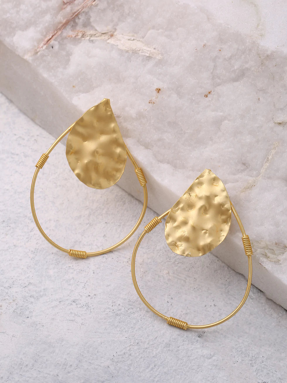 Belle Hammered Drop Earrings