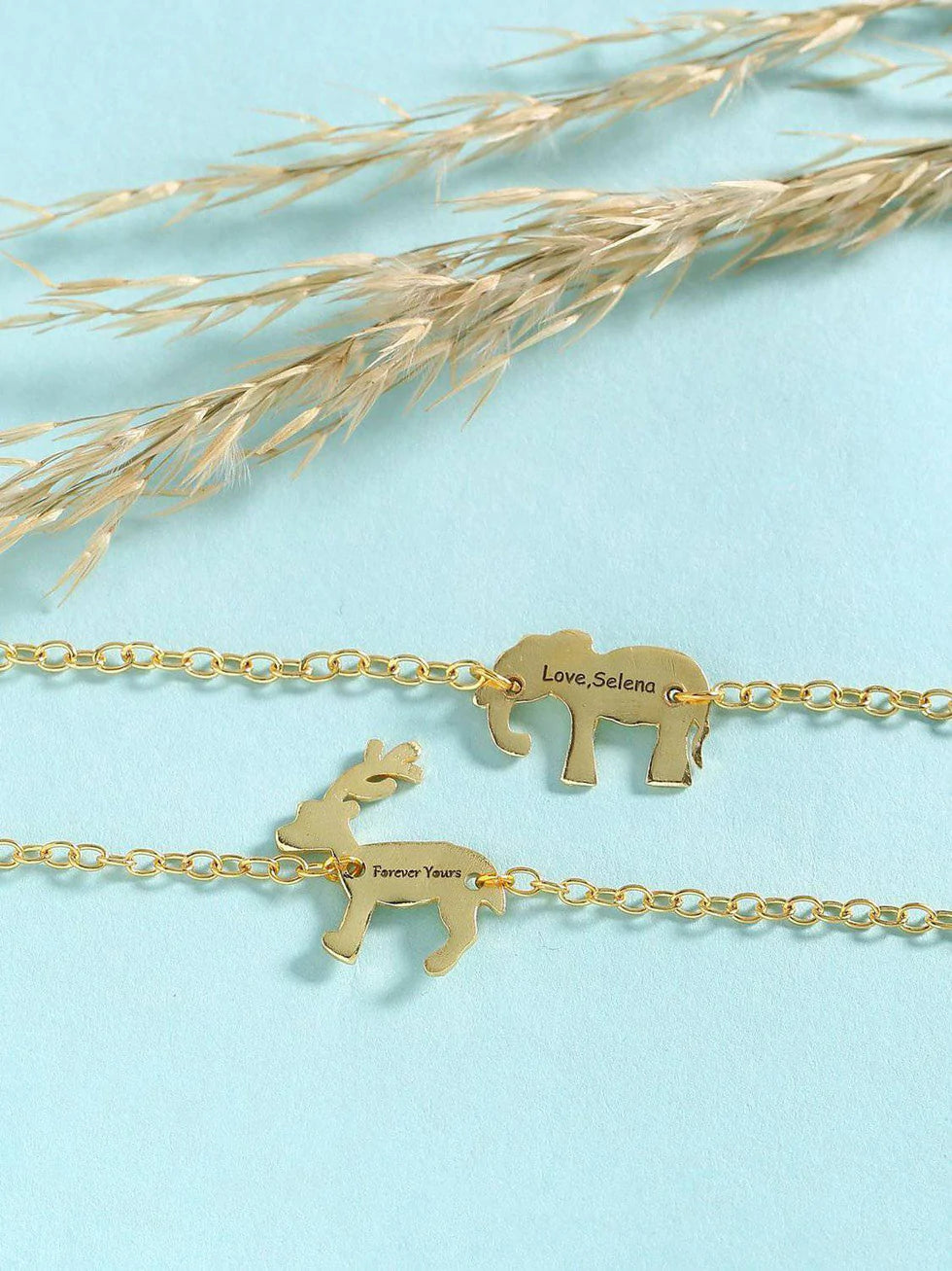 Custom Engraved Animal Charm Bracelet