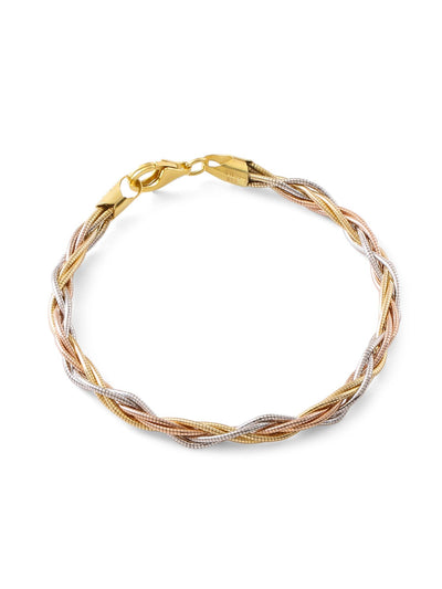 Gold And Silver Braided Bracelet in 925 Sterling Silver