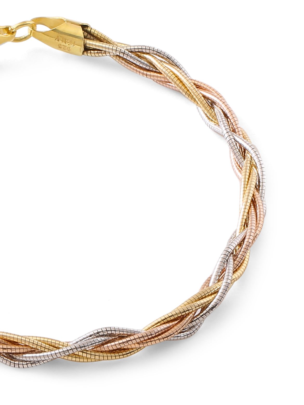 Gold And Silver Braided Bracelet in 925 Sterling Silver