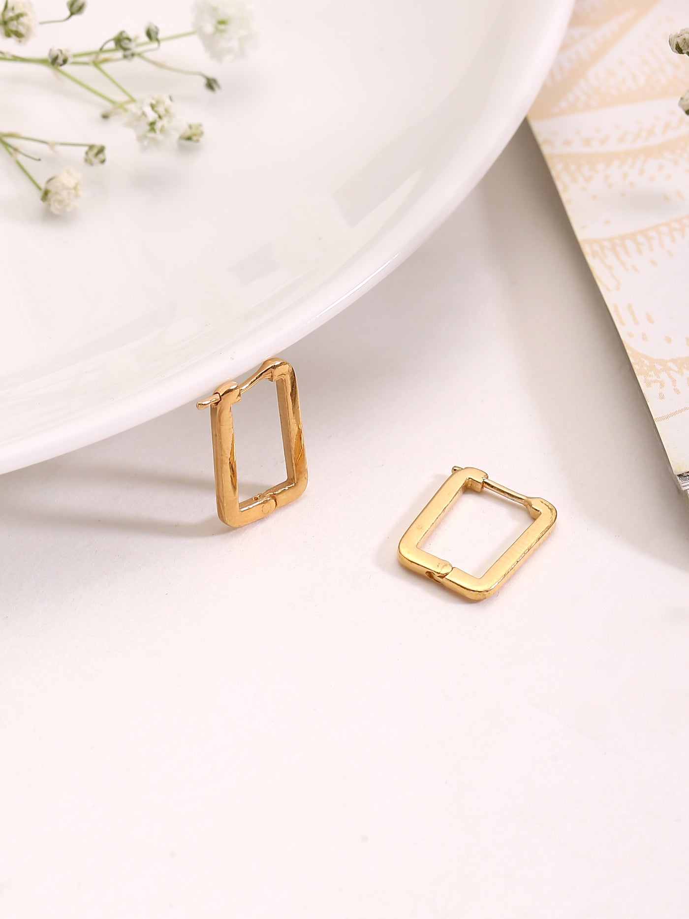 Rectangular Dainty Hoop Earrings