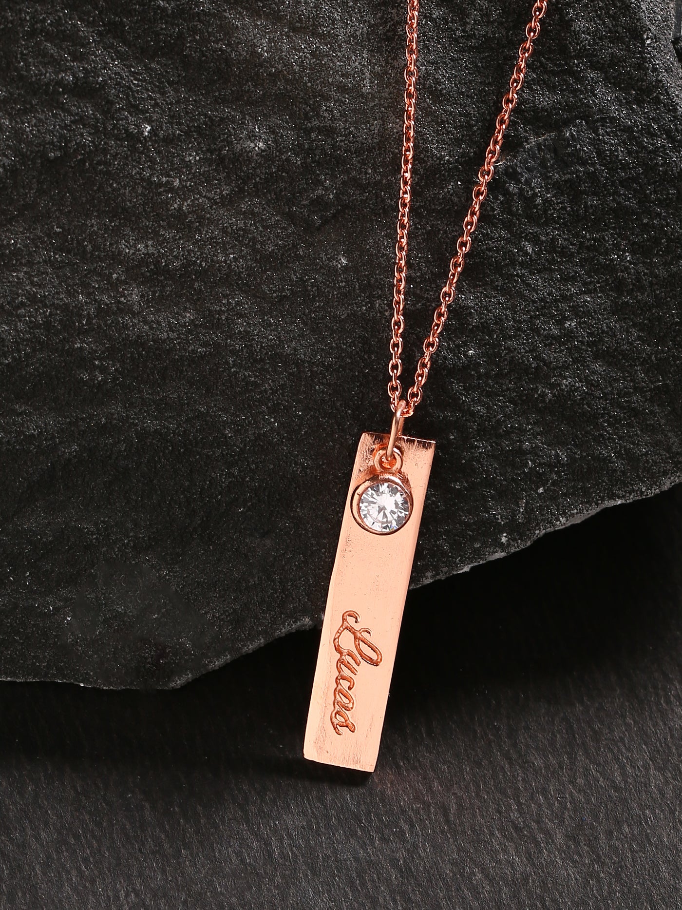 Custom Bar Necklace with Gemstone