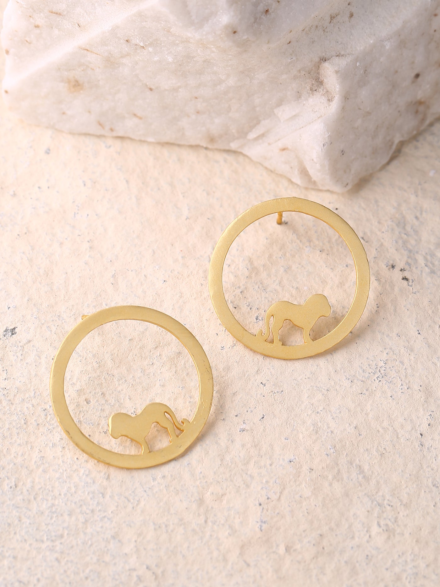 Belle Lion Hoop Earrings